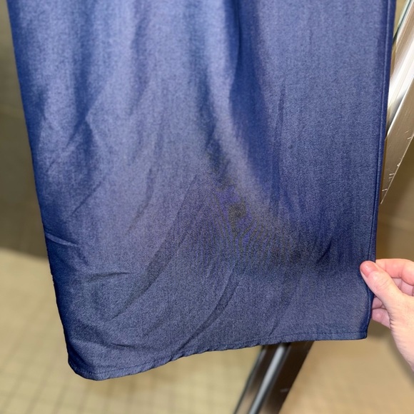 Mile Gabrielle Smocked strapless, wide-leg Dark Denim Color Fabric jumpsuit L - Picture 4 of 11